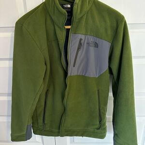 The North Face Olive and Charcoal Fleece Jacket